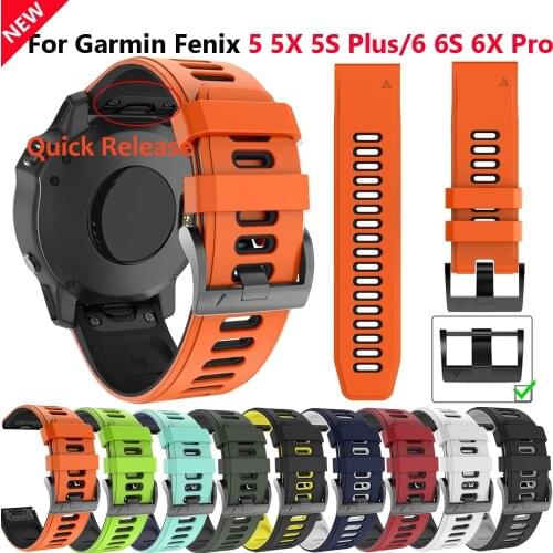26 22 20mm Smart Watch Band Strap For Garmin Fenix 6 6S 6X 5X 5 5S 3HR D2 S60 GPS Watch Quick Release Silicone Easyfit Wristband