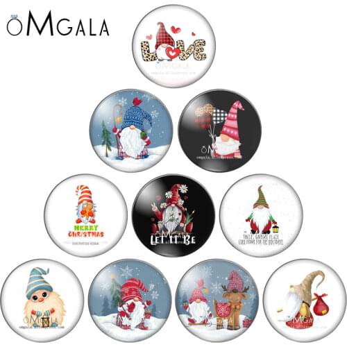 Cartoon Lovely Santa Claus Christmas Patterns 10mm/12mm/18mm/20mm/25mm Round photo glass cabochon demo flat back Makings