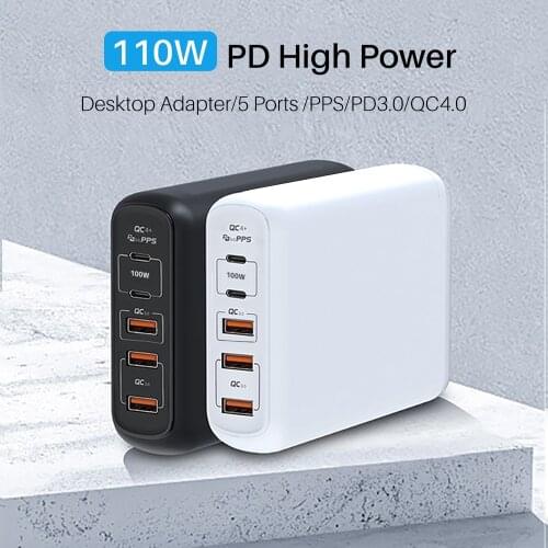 PD 110W Multi GaN Dual USB Type C Fast Charger PD QC 4.0 3.0 GaN Quick Charge for MacBook Pro,Lenovo, iPhone,Galaxy