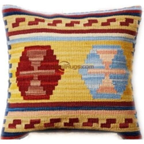Wool Kilim Floral Pillow / Cushion Cover Hand Woven Wool Fancy 19 French Country Chichabby Vintage Needlepoint Ofa Decorative.6