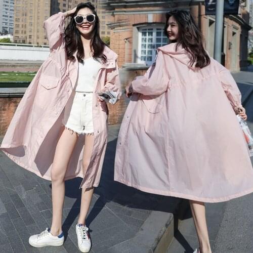 Loose Sunscreen Clothes Windbreaker Long-Sleeved Women Clothing 2021 New Spring Autumn Fashion Ultra-Thin Breathable Trench Coat