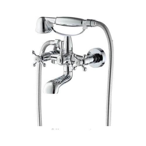 Vidric Bathtub triple faucet hot and cold mixing ,Bathroom Handheld shower set New British tap, Wall mounted shower faucet set