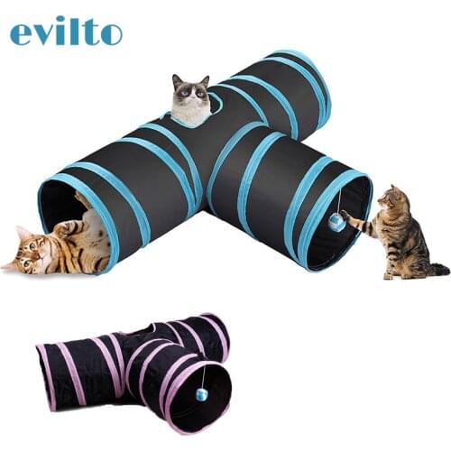 3Holes Cat Tunnel Funny Bored Toys Collapsible Cat Toys Cat Rabbit Interactive Play Games Tunnel Chat Pet Product