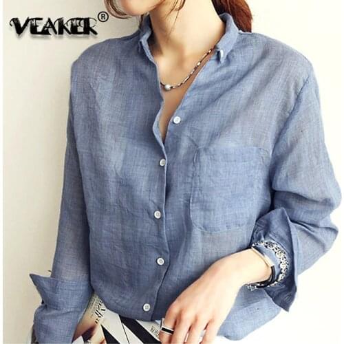 Льняные блузки VEAKER China At AliExpress