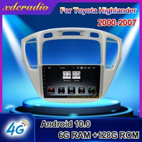 Xdcradio Android 10.0 For Toyota Highlander 9" Car Radio Automotivo GPS Navigation Car Dvd Multimedia Player Stereo 4G 2000-2007