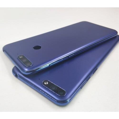 Back Battery Cover Panel Rear Door Housing Case Replacement With Side Button+Camera Lenses For Huawei Y6 2018 Y6 Prime 2018