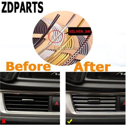 ZDPARTS 3M For Honda Civic Accord Fit CRV HRV Mitsubishi Asx Infiniti q50 Acura Car Interior Mouldings Decoration Chrome Strip