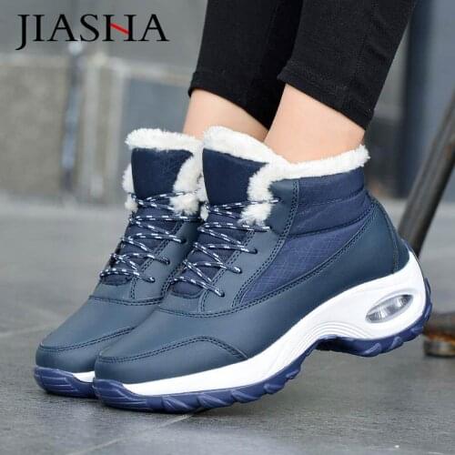 Women shoes warm flat winter boots waterproof shoes 2021 winter shoes woman platform snow boots female plus velvet ankle boots