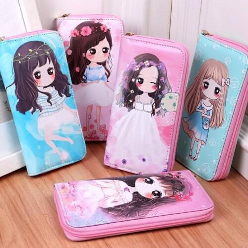 Women Wallets Handbags Lady Moneybags Cartoon Girls Coin Purse Notecase Purses Pocket Clutch Wallet ID Cards Holder Bags Pouch