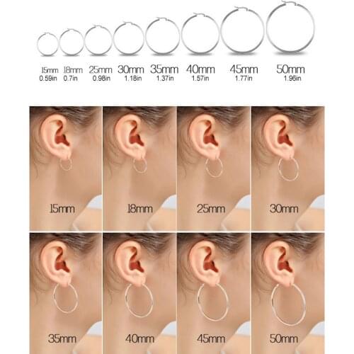 15-50mm Big Circle Women Hoop Earrings Exaggerated Hoop Ear Loop Smooth Ring Earring Stainless Steel Jewelry Titanium Steel