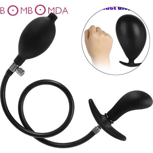 Liquid silicone Inflatable Butt Expander Anal Expander Ducha Anal Dilator Enema Nozzle Expanding Anus Enlarge Anal Plug Sex toy