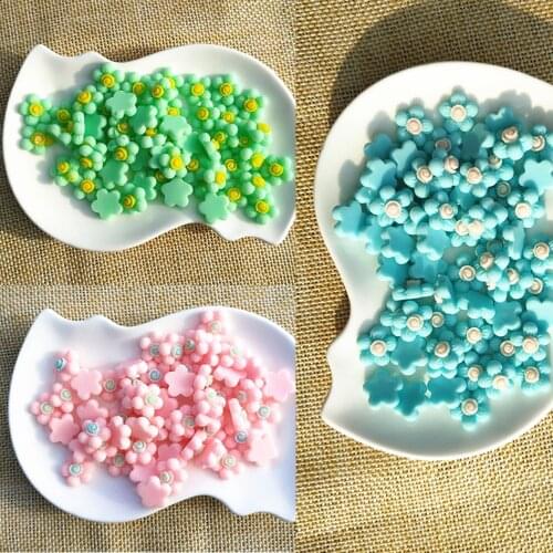 20 Pcs/lot DIY Resin Flower Kids Jewelry Making Accessories Materials Embellishments Scrapbooking Phone Decor Headwear Buttons