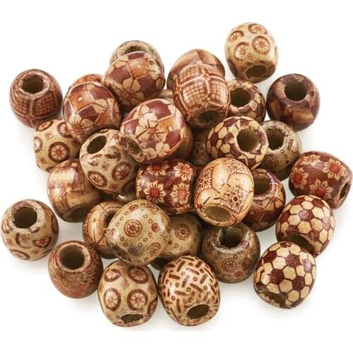 200pcs/set 16mm Mixed Color Mixed Wood Round Beads Diy Necklace Bracelet for Jewelry Making Loose Spacer Charms Hole: 7mm