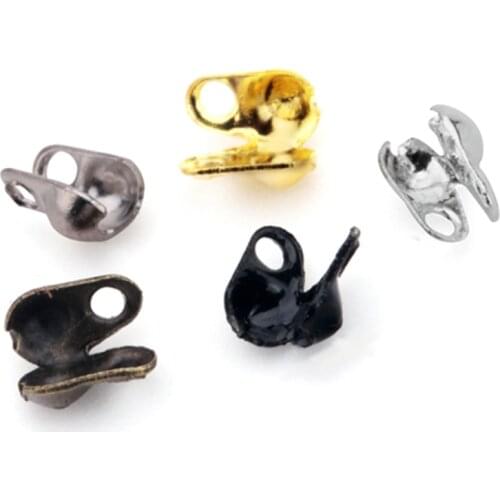 200pcs/lot Crimps End Beads For Ball Chain Jewelry Accessories Necklace Bracelet Connectors Clasps For Jewelry Making Supplies