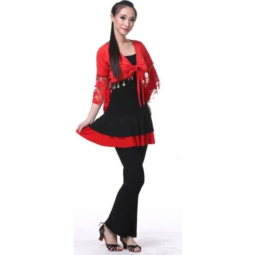 3pcs/set Square Dance Costume Suit for Middle-aged and Old-aged Womens Long Sleeve Top Fitness Performance Dance Costume#LD0035