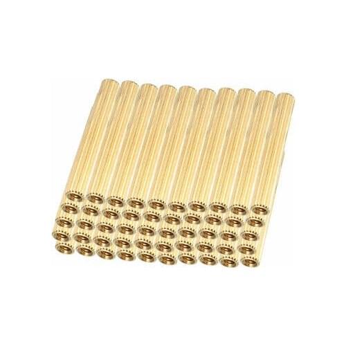 50pcs Brass Round Straight PCB Pillar Female Thread Standoff Spacer M2x3x22mm