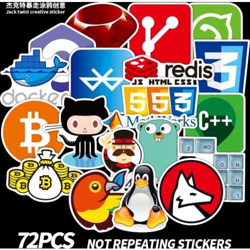 JAVA Programming Stickers Pack Laptop Skateboard Sticker Luggage Funny Laptop Pad Phone Stickers Toys for Kids Classic Toys 2pcs