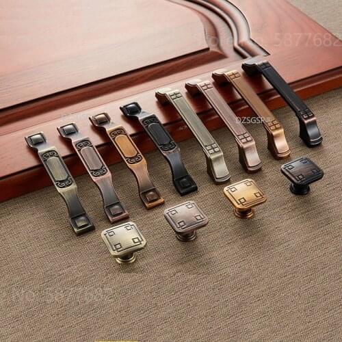 Antique Cabinet Cupboard Knob 96mm/128mm Kitchen Drawer Pull Bronze Dresser Furniture Handle Zinc Alloy Case Hardware