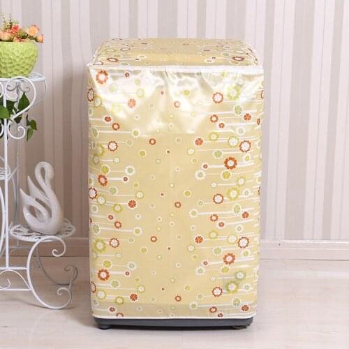Satin Washing Machine Zippered Cover Waterproof and Dustproof Washer Machine Set Sunscreen Protective Case Washing Machine Cover