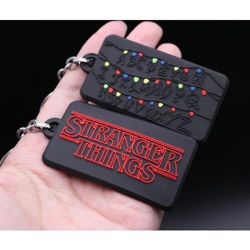 Stranger Things Key Chain Cosplay Badge Will Bulb Wall Dustin Key Ring Facny Gift