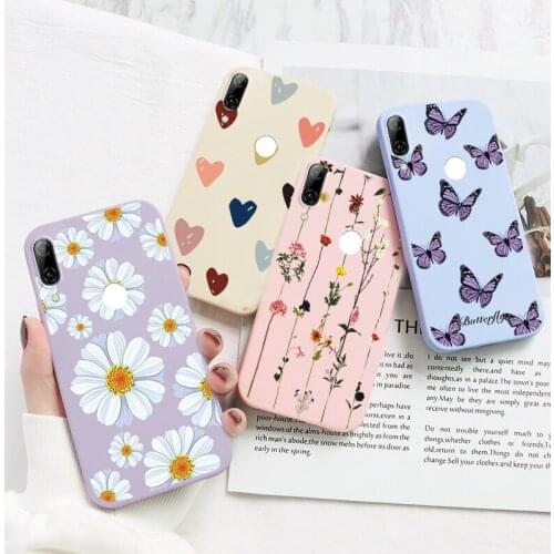 Case on For Huawei P Smart 2019 Phone Cases Cute Butterfly Flower Silicone Back Cover Huawei P Smart 2019 6.21'' TPU Cover Funda