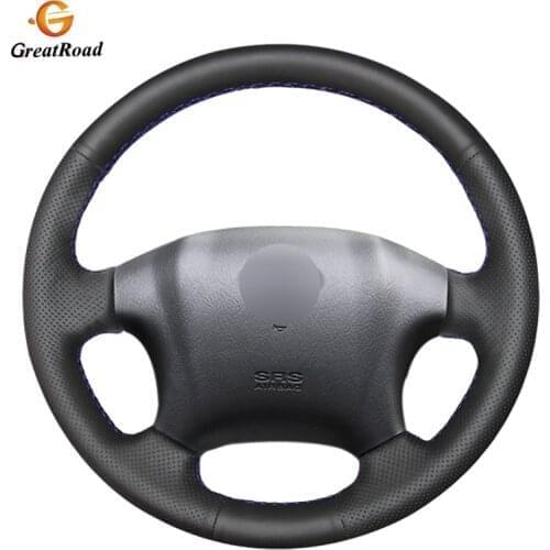 Black PU Artificial Leather Car Steering Wheel Cover for Hyundai Tucson 2005 2006 2007 2008 2009