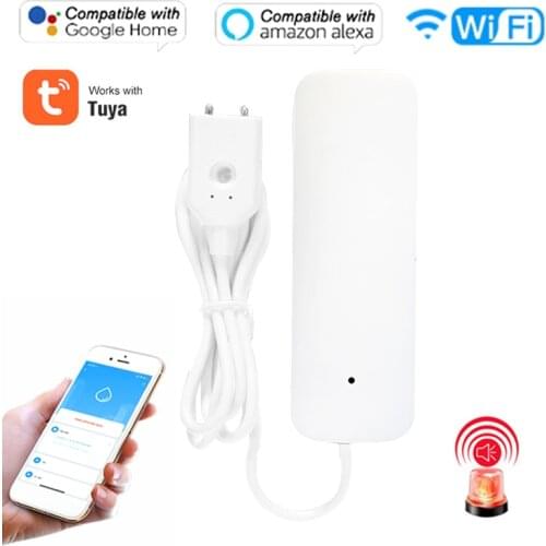 Tuya Water Leakage Alarm Water Leak Sensor Detector Flood Alert Overflow Security Alarm System Battery Powered Low Consumption
