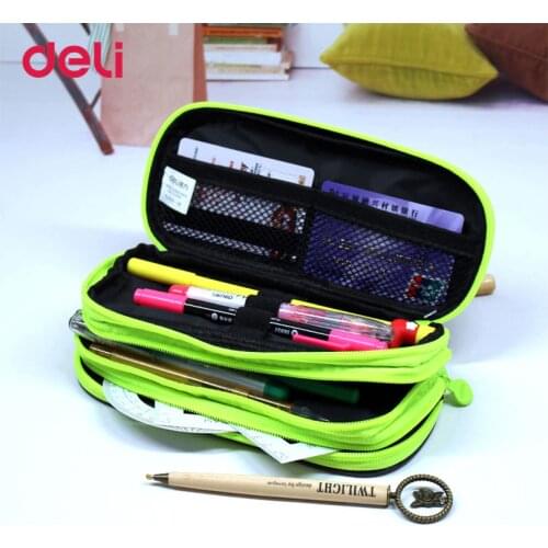 Deli 66667 Pencil Case Big Capacity Pencil Bag Box Storage Office Supplies School Stationery Kawaii Gift