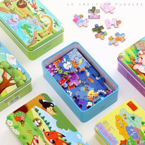 Childrens 60 pcs boxed jigsaw puzzle early education educational development brain-working kindergarten gift boy and girl toys
