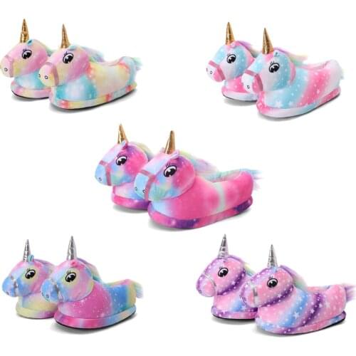 Winter Kids Girl Bedroom Slipper Baby Indoor Winter Warm Shoes Childrens Unicorn Slippers Home Slippers for 2-12 Years Teenager
