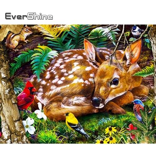 Evershine 5D DIY Diamond Painting Deer Full Square Drill New Arrival Diamond Embroidery Animals Cross Stitch Spring Home Decor
