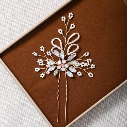 European and American Beam Faux Rhinestone U-shaped Hairpin Gorgeous Bride Wedding Dress Hair Accessories LB