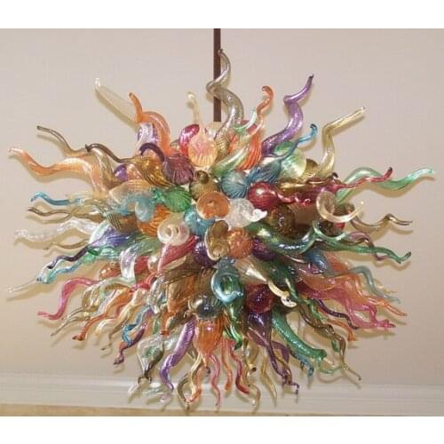 GIRBAN Free Shipping LED Light Housing Multicolor Hand Blown Glass Home Loft Decor Chandeliers Modern Staircase Chandelier