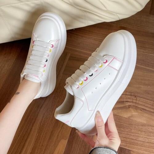 Fashion Women Sneakers Brand Design White Shoes women Vulcanize Shoes Soft leather comfort Casual Sneaker Platform Walking shoe