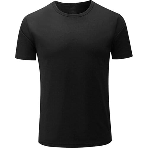2021 Summer Mens Casual Tops Solid Color Breathable Casual Plus Size Mens T-shirt Stretch Fabric Round Neck Fashion T-shirt