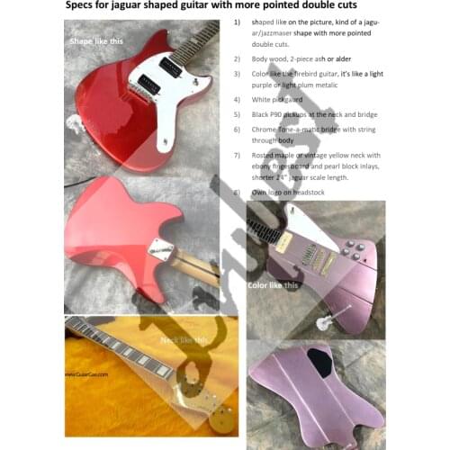 Lvybest logo,own designed shape,electric guitar solid purple metalic color,alder body.ebony fingerboard and pearl block inlay