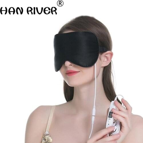 100 mulberry silk eye mask usb silk steam eye mask sleep patch manual temperature heating fever free shipping