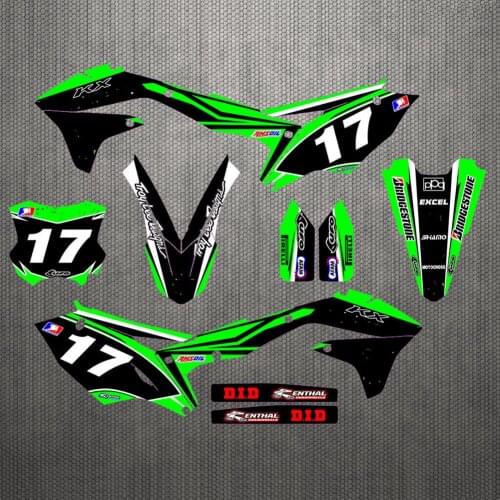 Free customized Numbers Names Motocross KXF 450 3M Stickers Decals Graphics kits For Kawasaki KXF450 KX450F 2016 2017 2018
