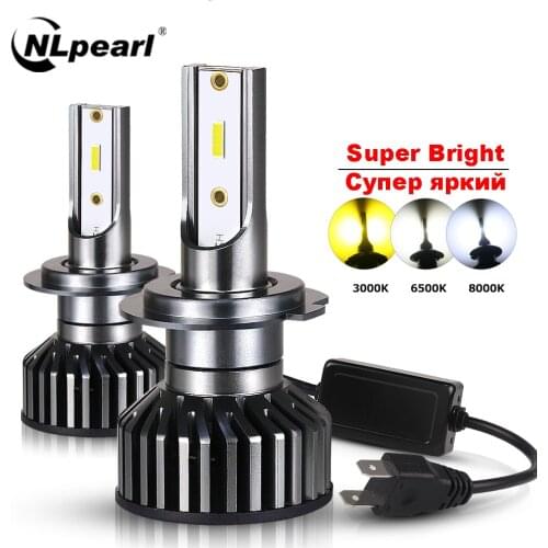 NLpearl Car LED H4 H7 H1 H8 H11 H9 HB3 9005 HB4 9006 Hir2 9012 LED Headlights Bulb 12V 50W 12000LM 3000K 6500K 8000K Headlamp