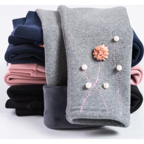 2021 New 4-13 Year Old Winter Kids Leggings Thicken Keep Warm Children Pants Simple Girls And Boys Clothing