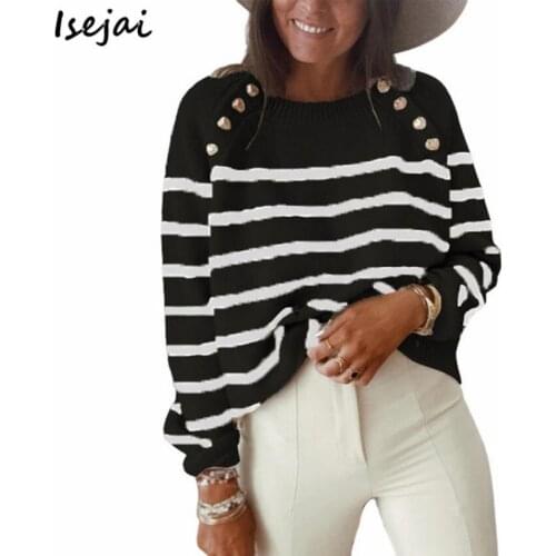 Autumn and Winter Striped Sweater for Women Pullover Female Fashion Pullover Sweet Knitwear