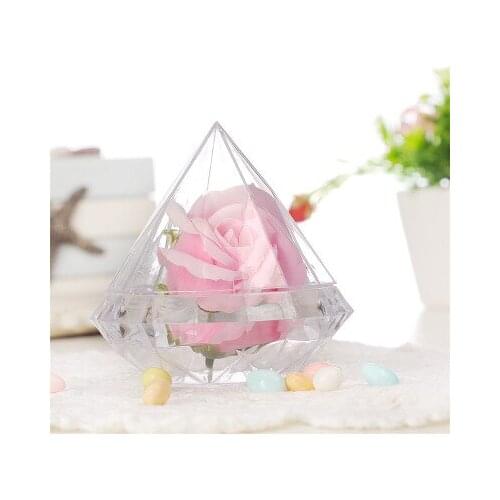 Transparent Diamond Shape Candy Box Clear Plastic Container Box For Wedding Party Home Decor Baby Shower Favors S/l Size