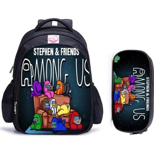 16 Inch Hot Game Among Us Backpack Children School Bags Boys Girls Daily Travel Backpacks Cartoon Mochila School Gifts