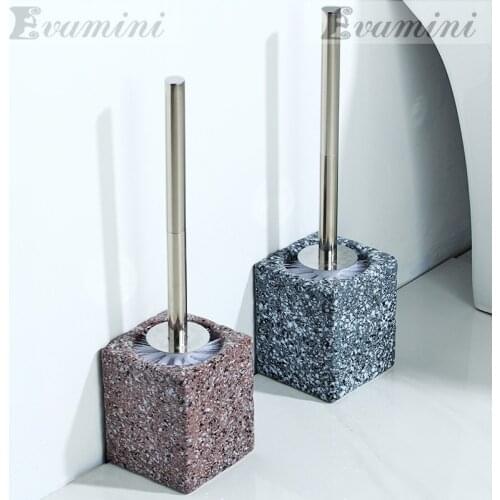 Ceramic Base Cleaning Brush Marble Pattern long-handled Cleaning Suit Toilet Brush Bathroom Accessory Set Home Decoration