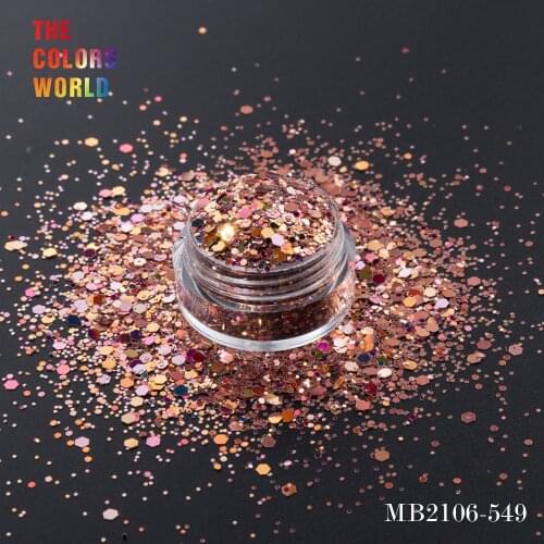 TCT-168 Hexagon Shape Mix Size Nail Glitter For Nail Art Decoration Body Glitter Makeup Face Painting Henna Makeup Handwork DIY