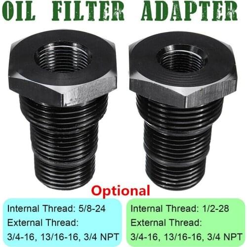 Universal Car Oil Filter Threaded Adapter 1/2"-28 or 5/8"-24 NPT Auto Aluminum Alloy Suppressor Oil Filter Adapt