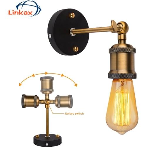 Vintage Classic Light E27 Bulbs Plated Loft American Retro Aluminum Wall Lamp 110V-220V Industrial Light Fixtures Wall Lighting