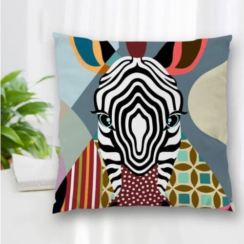 High Quality Custom Zebra Color Painting Square Pillowcase Zippered Bedroom Home Pillow Cover Case 20X20cm 35X35cm 40x40cm