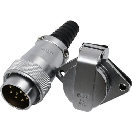 WS32 TQ+ZG Panel Mount Male Plug Female Socket 4 6 8 10 10B 11 12 13 19 Pin Multi Core Power Adapter Waterproof Connector IP67