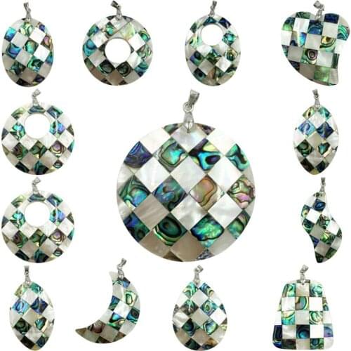 Free Shipping Women Fashion Jewelry Beautiful New Zealand Abalone Shell Pendant Bead 1pcs WFH745